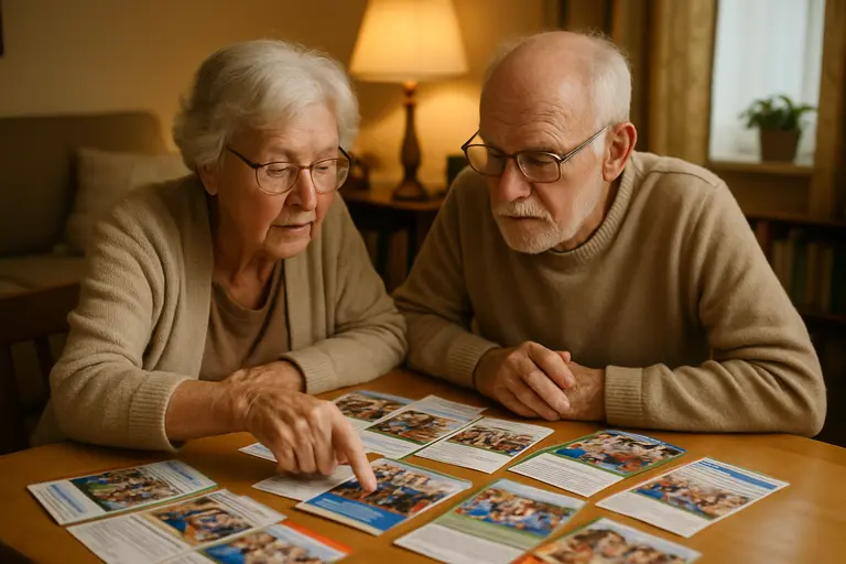 Care coordinator compares food resource options with an older adult